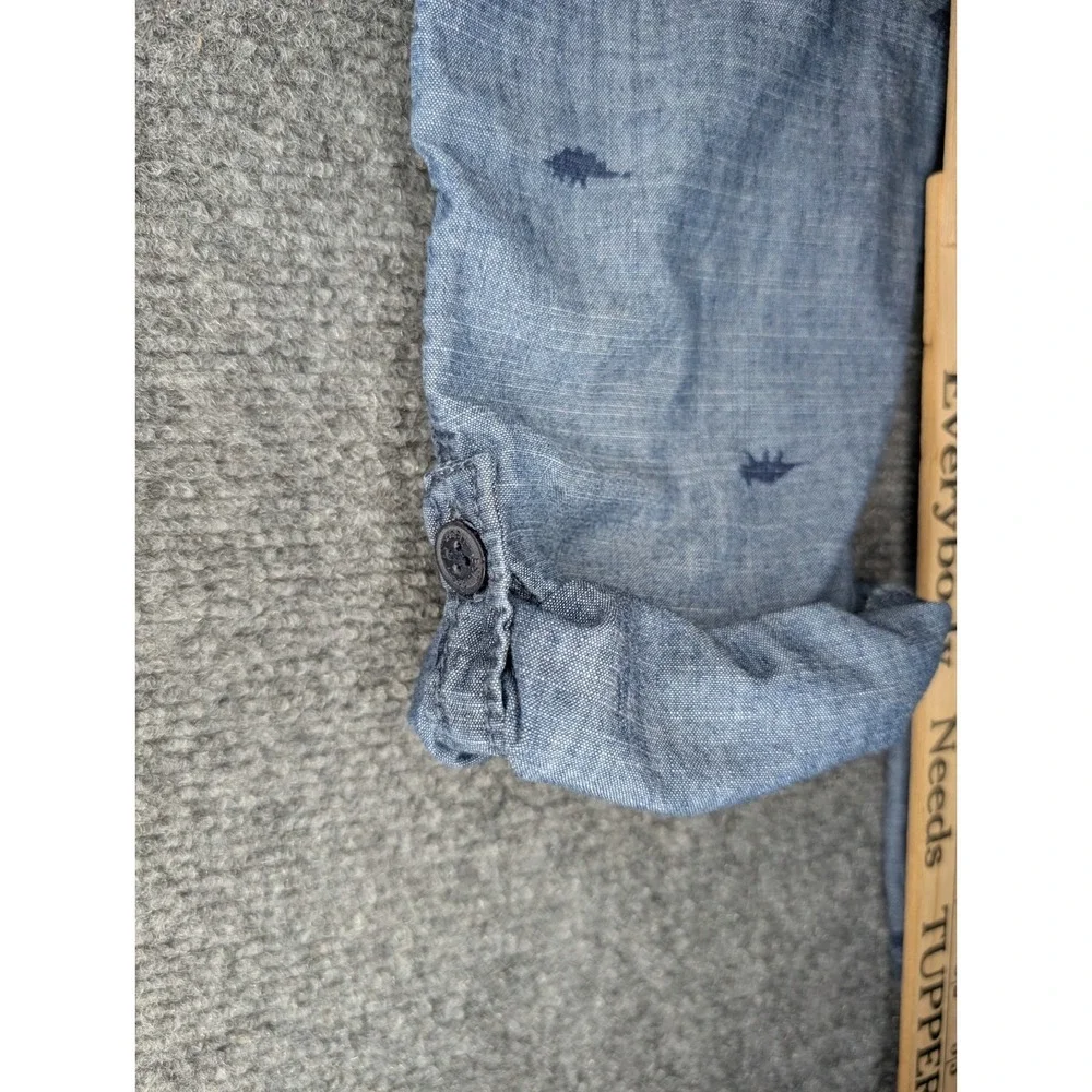 Oshkosh Bgosh Toddler‎ Kids 4T Overalls Blue Dinosaur Print Adjustable Legs